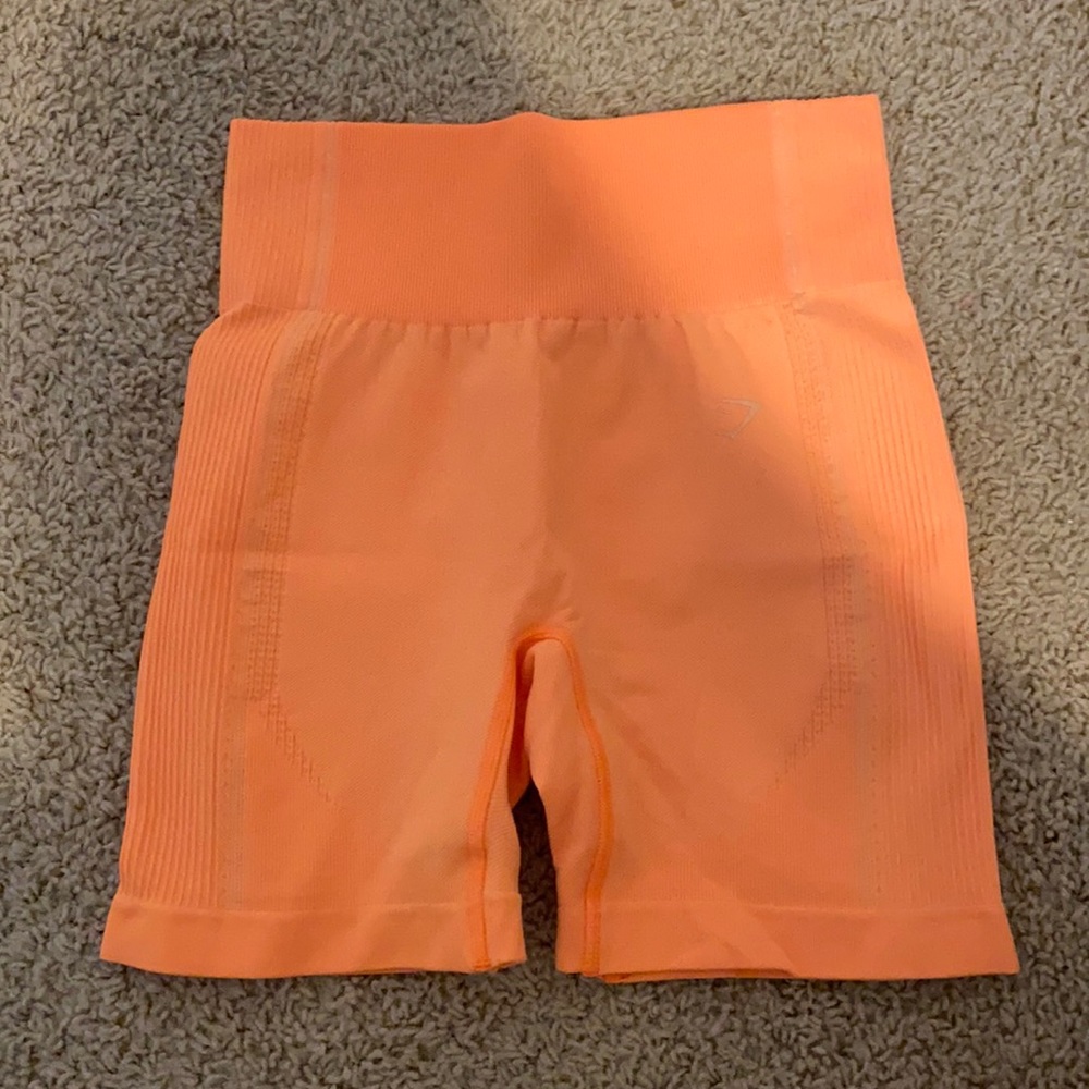 Neon orange Gymshark biker short
